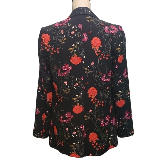 Cynthia Rowley Vintage Blazer Floral Black / Red - Picture 4 of 13